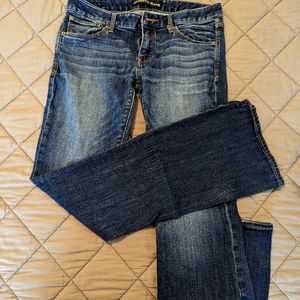 Express women's jeans, boot cut. 6r. Denim.